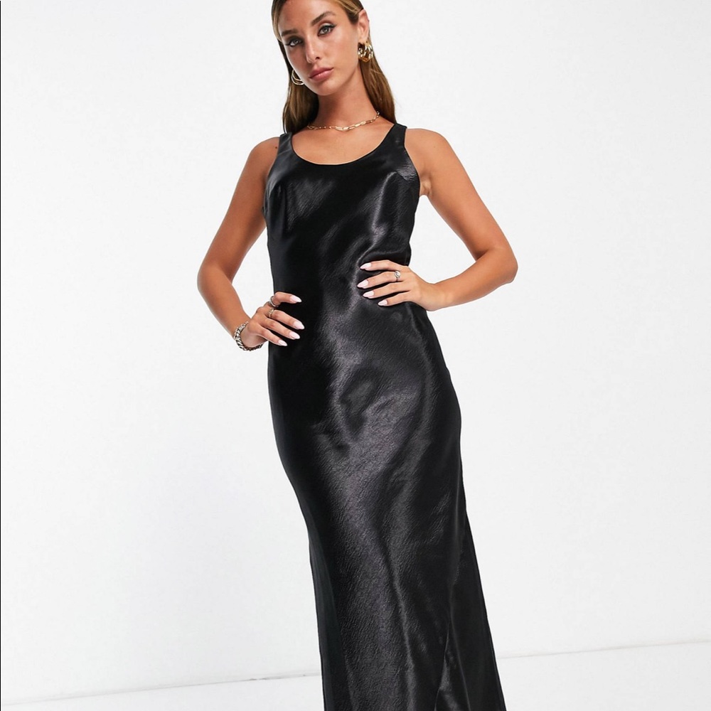 ASOS black gown with low back. NWT